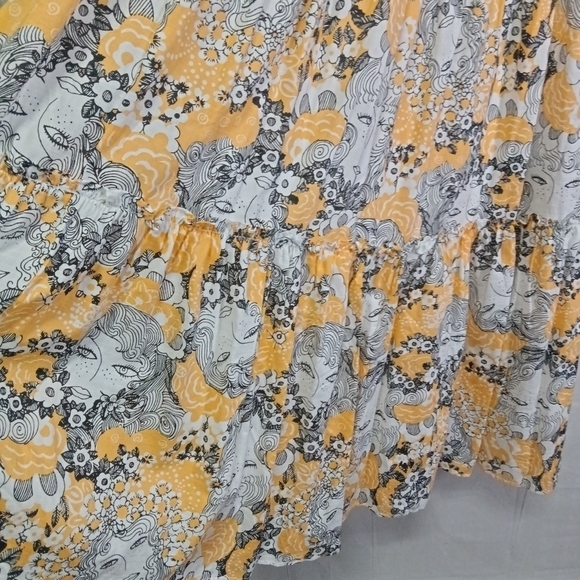 Modcloth Boho on the Range Smocked Maxi Dress Faces Print Medium NWT Rar… - Picture 5 of 16